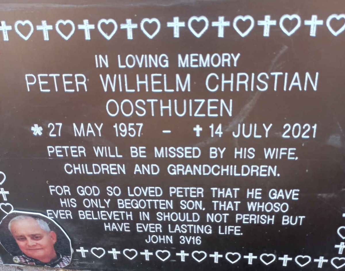 OOSTHUIZEN Peter Wilhelm Christian 1957-2021