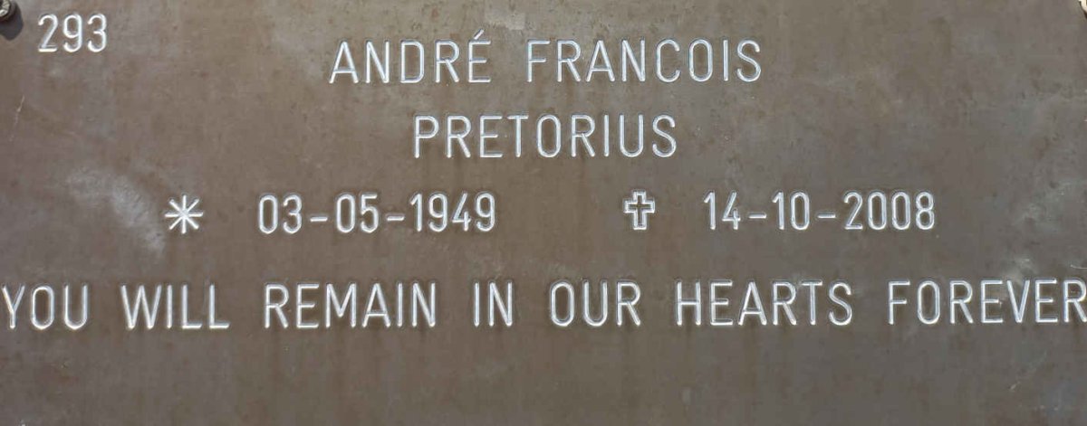 PRETORIUS Andre Francois 1949-2008