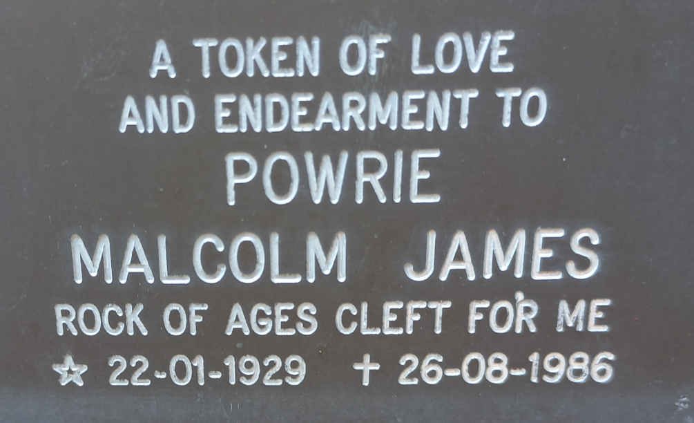 POWRIE Malcolm James 1929-1986