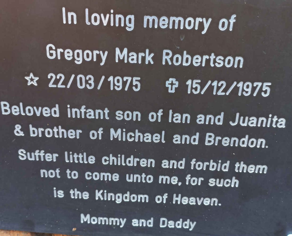 ROBERTSON Gregory Mark 1975-1975
