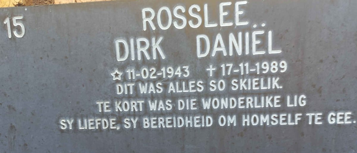 ROSSLEE Dirk Daniel 1943-1989