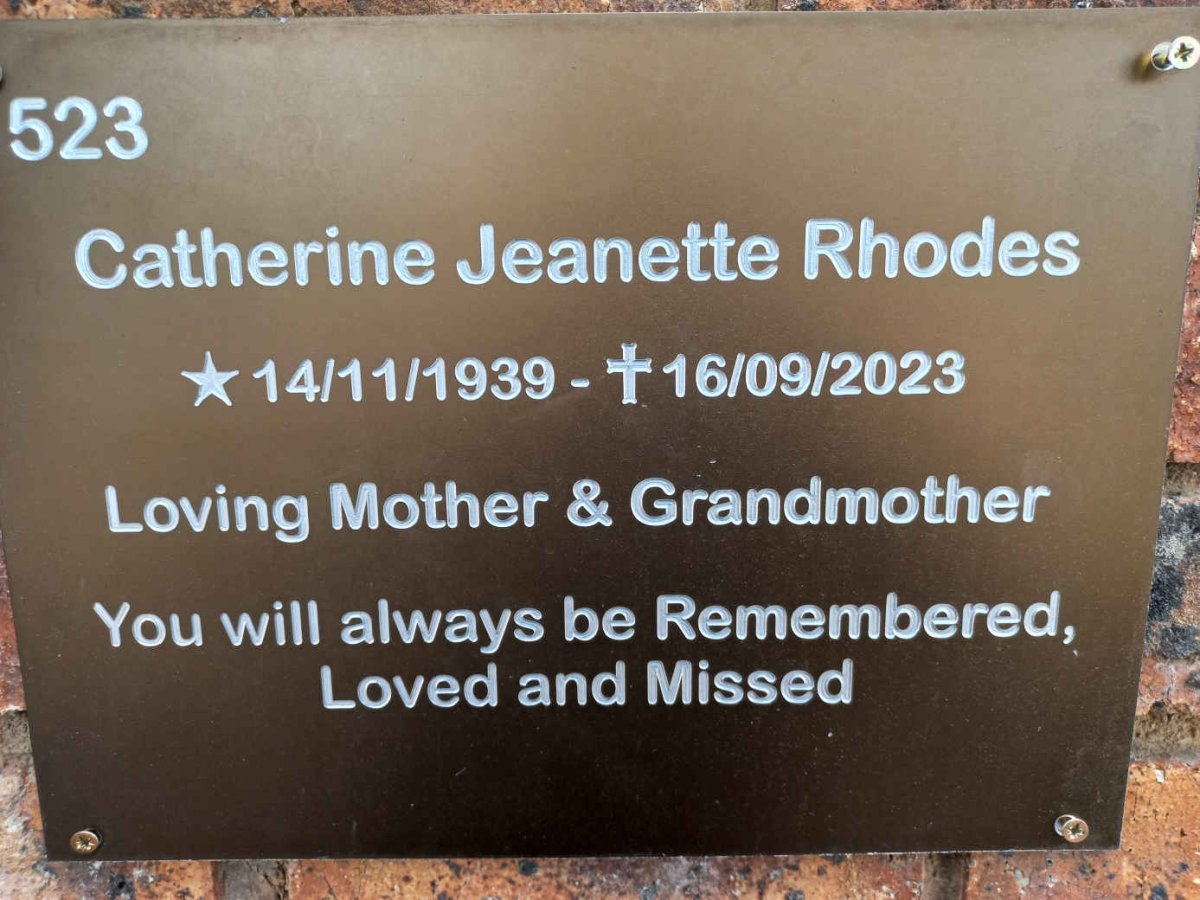 RHODES Catherine Jeanette 1939-2023