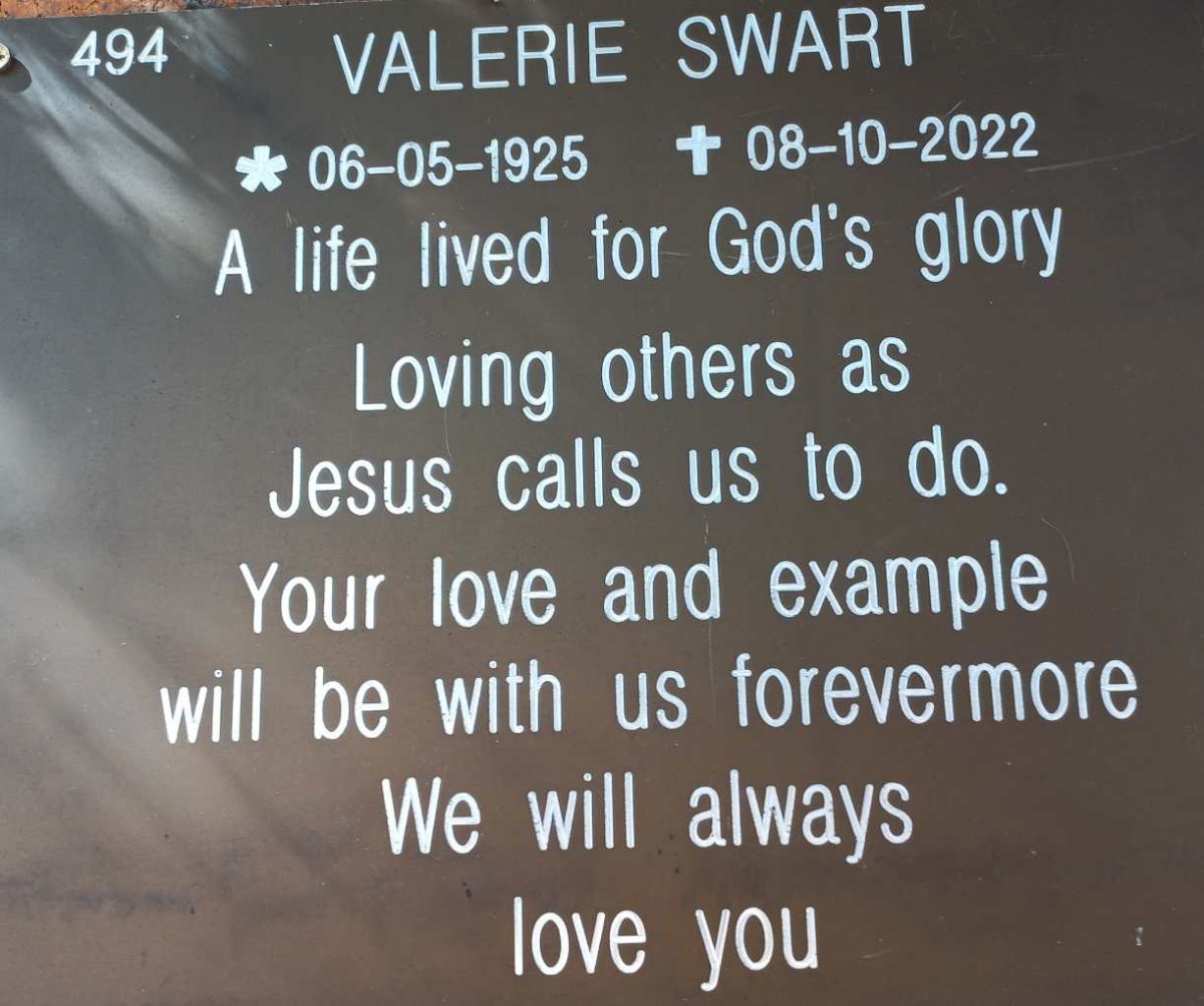 SWART Valerie 1925-2022
