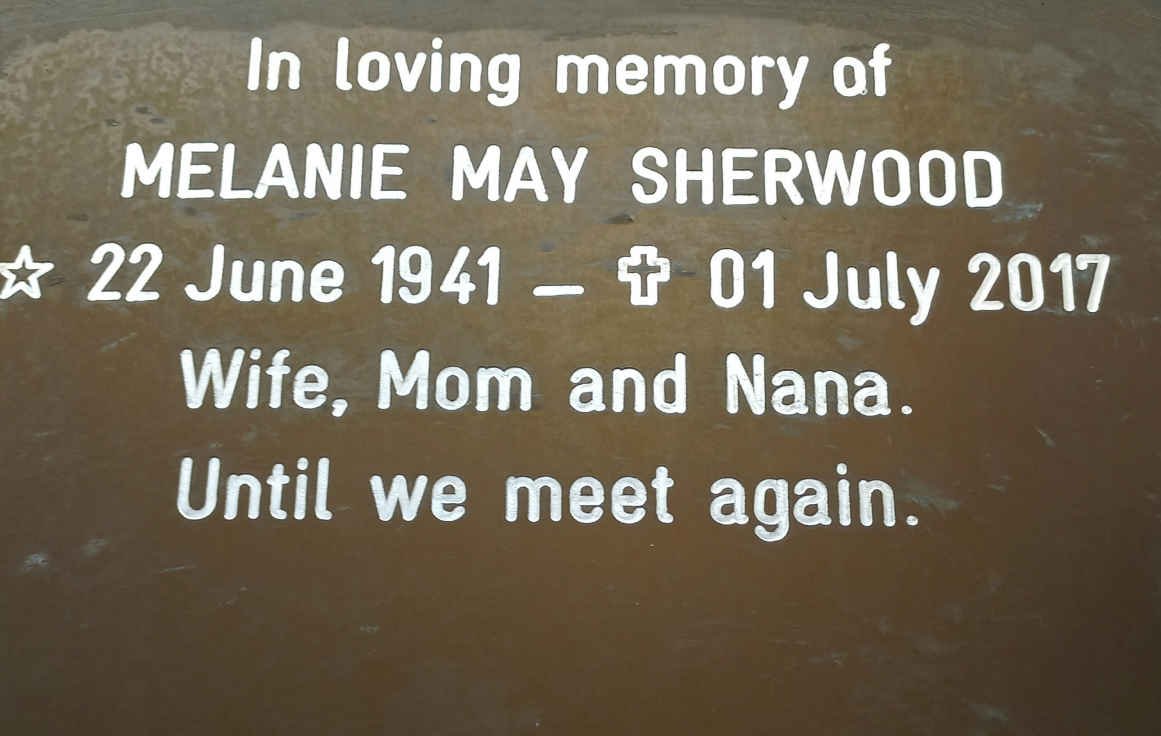SHERWOOD Melanie May 1941-2017