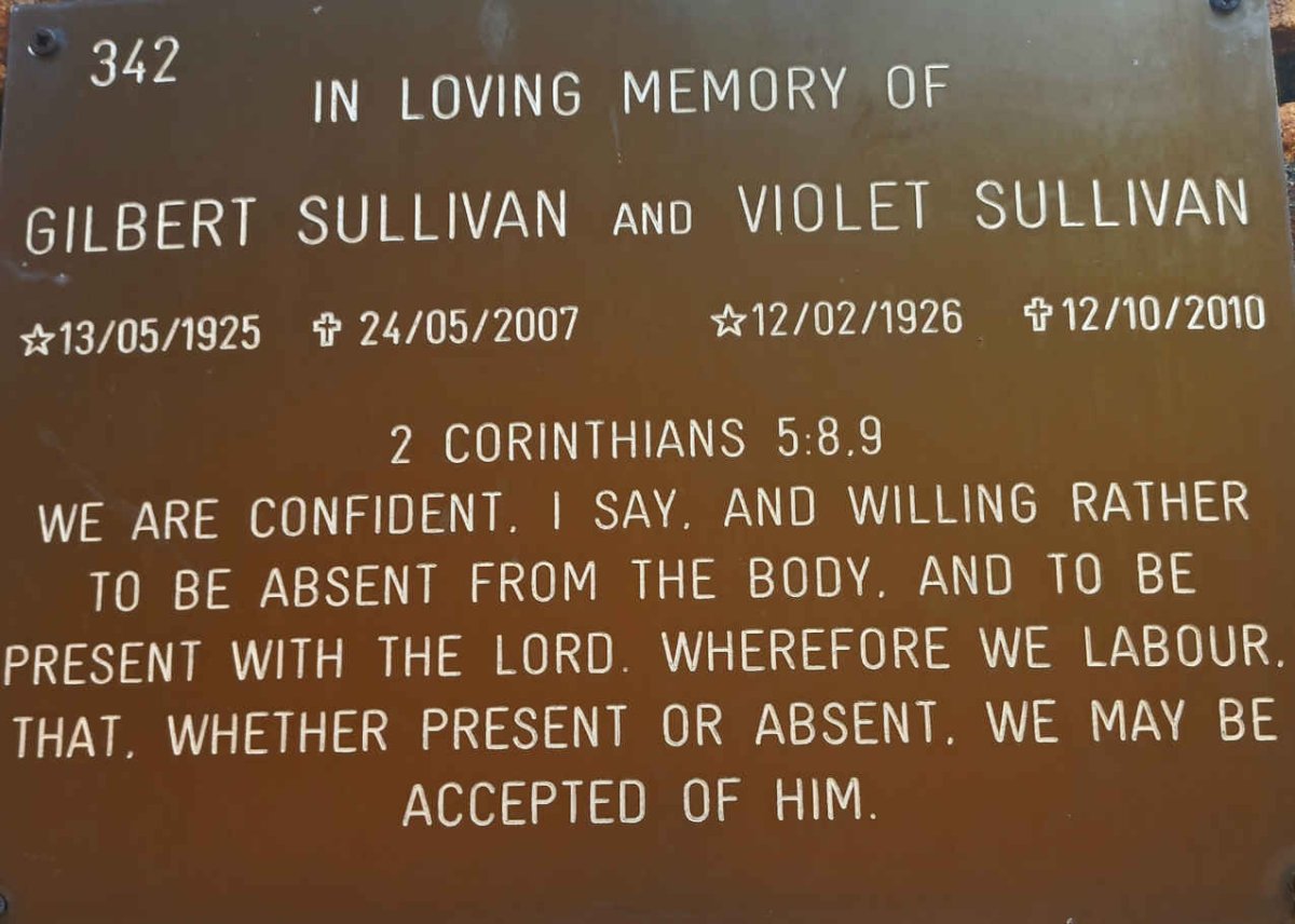 SULLIVAN Gilbert 1925-2007 &amp; Violet 1926-2010