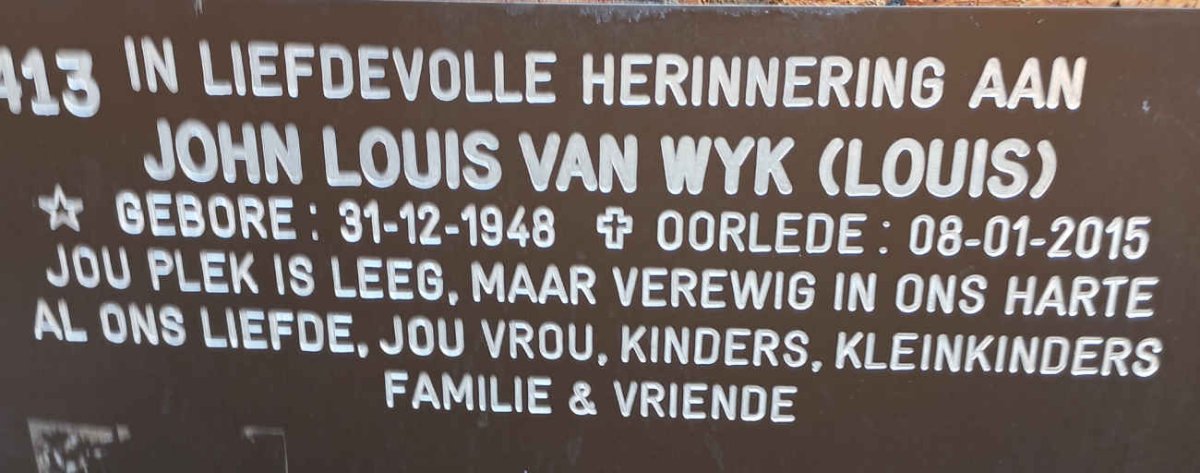WYK John Louis, van 1948-2015