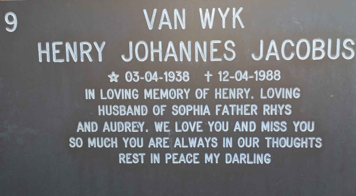 WYK Henry Johannes Jacobus, van 1938-1988