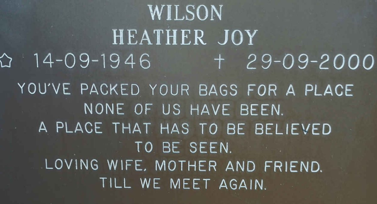 WILSON Heather Joy 1946-2000