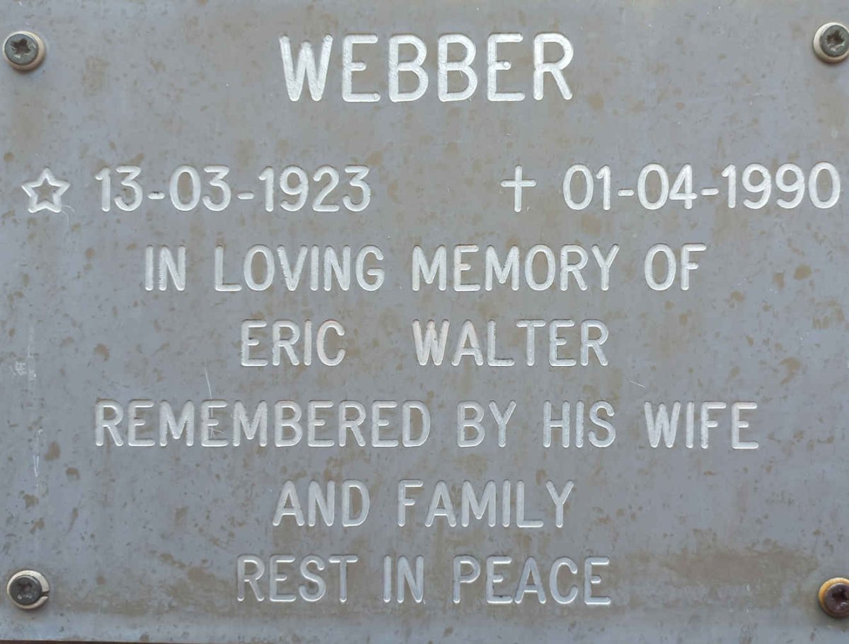WEBBER Eric Walter 1923-1990