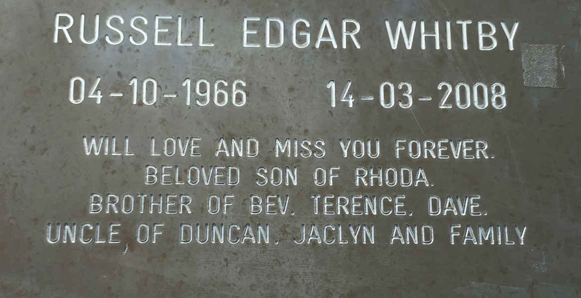 WHITBY Russell Edgar 1966-2008