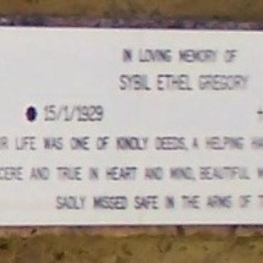 GREGORY Sybil Ethel 1929-20??