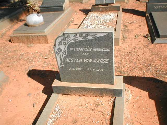AARDE Hester, van 1912-1975