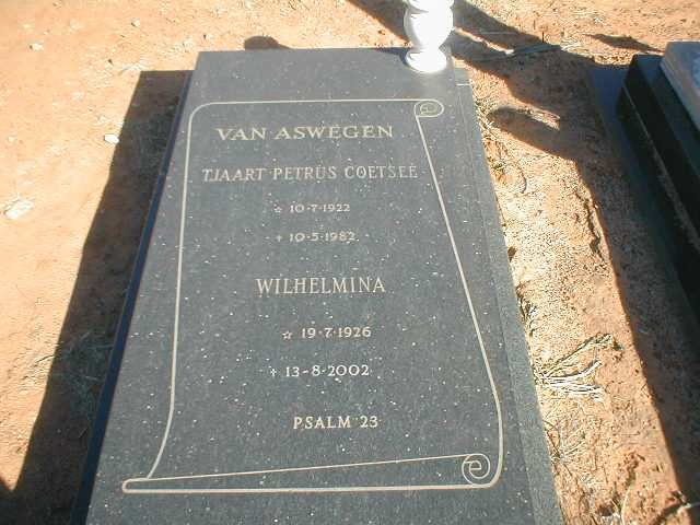 ASWEGEN Tjaart Petrus Coetsee, van 1922-1982 &amp; Wilhelmina 1926-2002