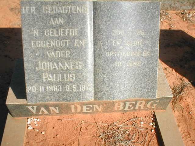 BERG Johannes Paulus, van den 1883-1973