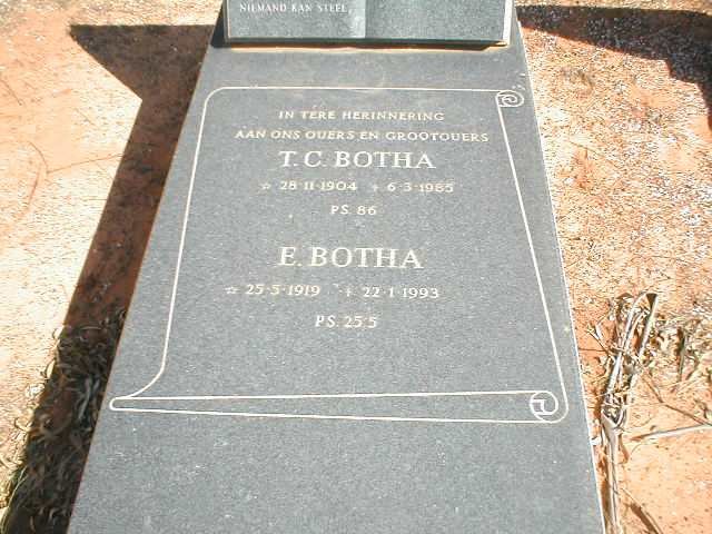 BOTHA T.C. 1904-1985 &amp; E. 1919-1993