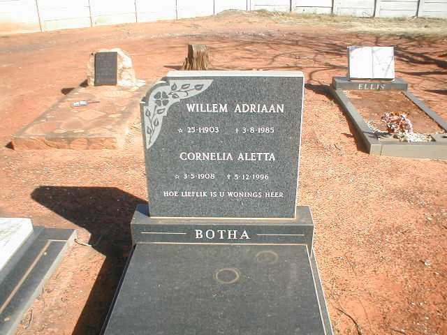BOTHA William Adriaan 1903-1985 &amp; Cornelia Aletta 1908-1996