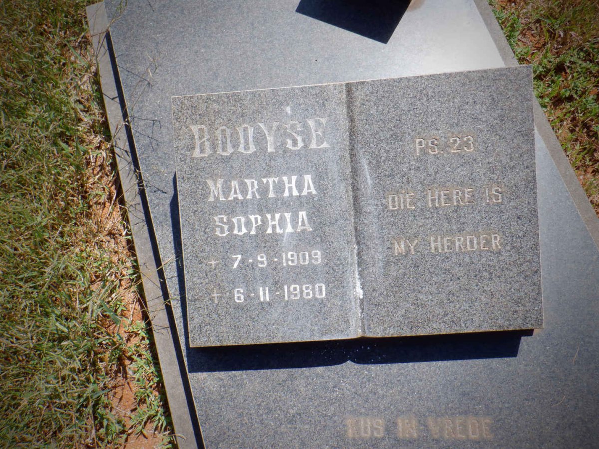 BOOYSE Martha Sophia 1909-1980