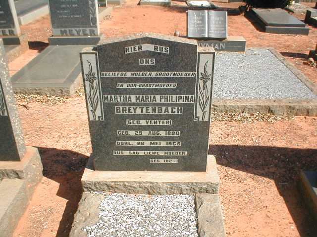 BREYTENBACH Martha Maria Philipina geb. VENTER 1880-1965
