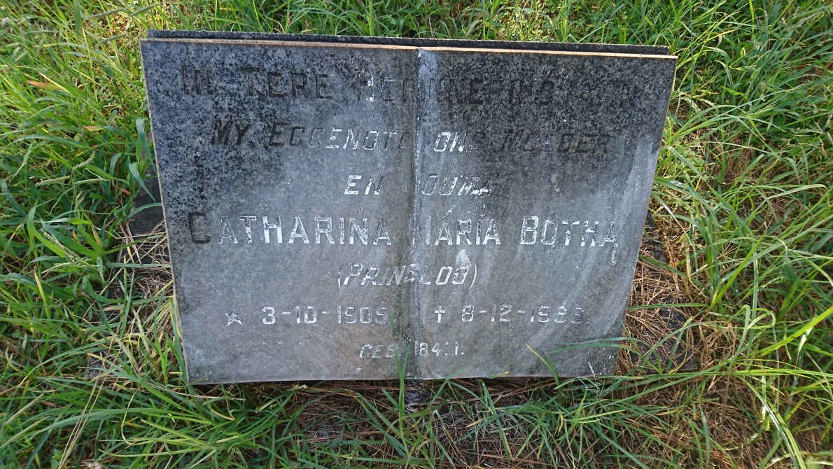 BOTHA Catharina Maria nee PRINSLOO 1905-19??