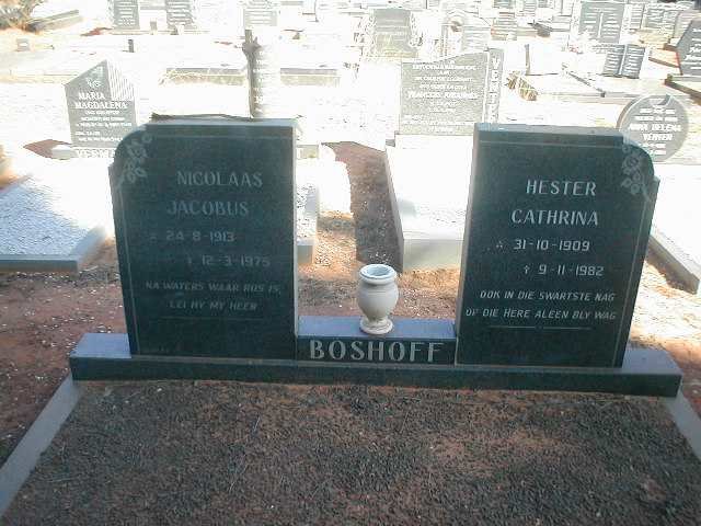 BOSHOFF Nicolaas Jacobus 1913-1975 &amp; Hester Cathrina 1909-1982