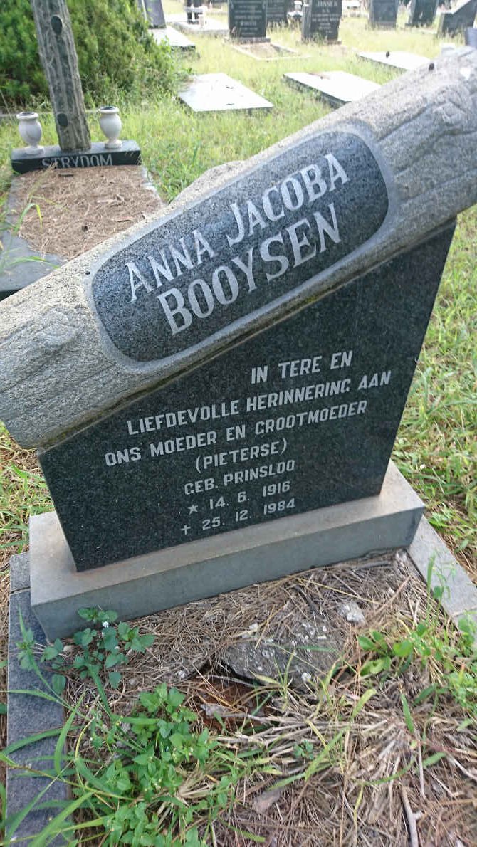 BOOYSEN Anna Jacoba voorheen PIETERSE nee PRINSLOO 1916-1984