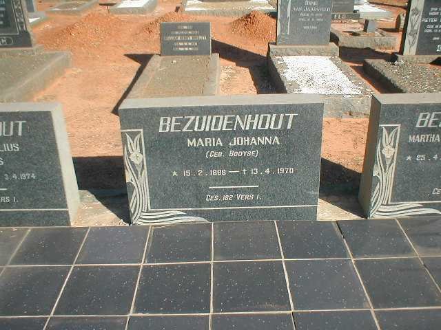 BEZUIDENHOUT Maria Johanna nee BOOYSE 1898-1970