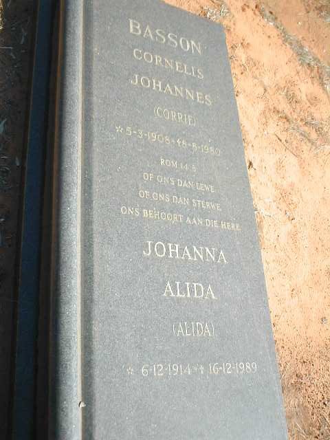 BASSON Cornelis Johannes 1908-1980 &amp; Johanna Alida 1914-1989