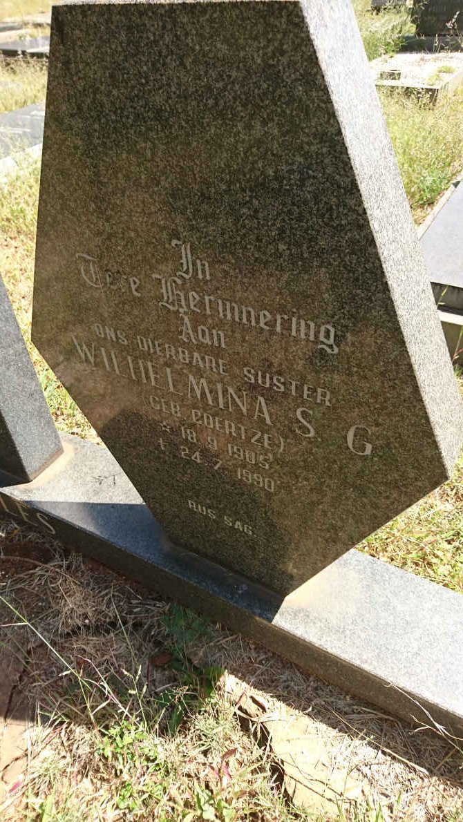 BOWLES Bertram Lourence 1896-1973 &amp; Wilhelmina S.G. COERTZE 1905-1990