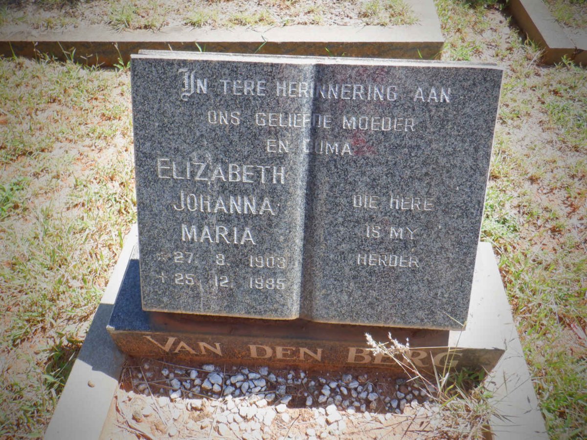 BERG Elizabeth Johanna Maria, van den 1903-1985