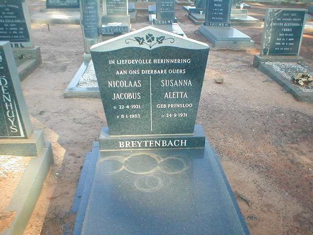 BREYTENBACH Nicolaas Jacobus 1921-1983 &amp; Susanna Aletta PRINSLOO 1931-