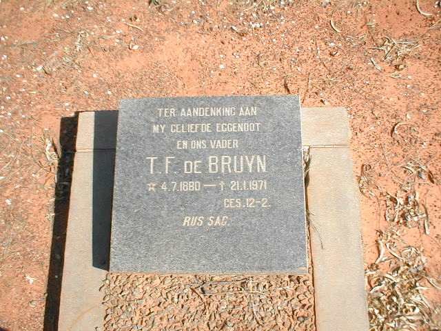 BRUYN T.F., de 1880-1971
