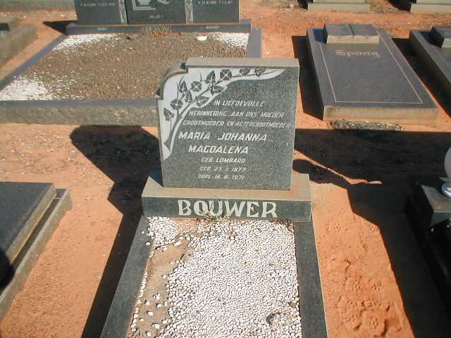 BOUWER Maria Johanna Magdalena nee LOMBARD 1877-1971