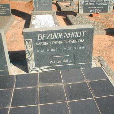 BEZUIDENHOUT Martha Levina Elizabetha 1930-1996