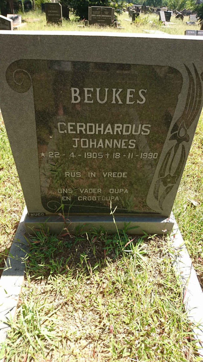 BEUKES Gerhardus Johannes 1905-1990