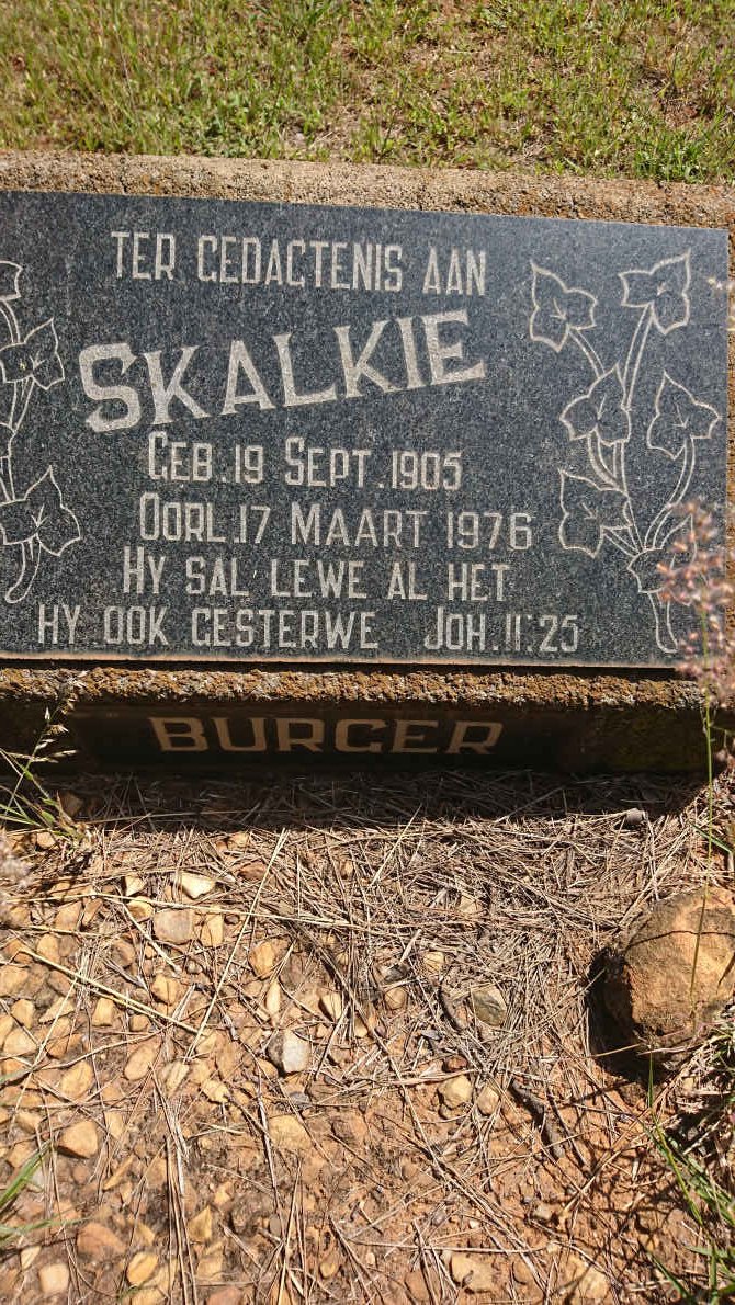 BURGER Skalkie 1905-1976