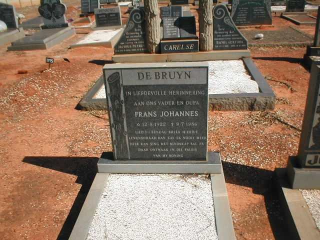 BRUYN Frans Johannes, de 1922-1986