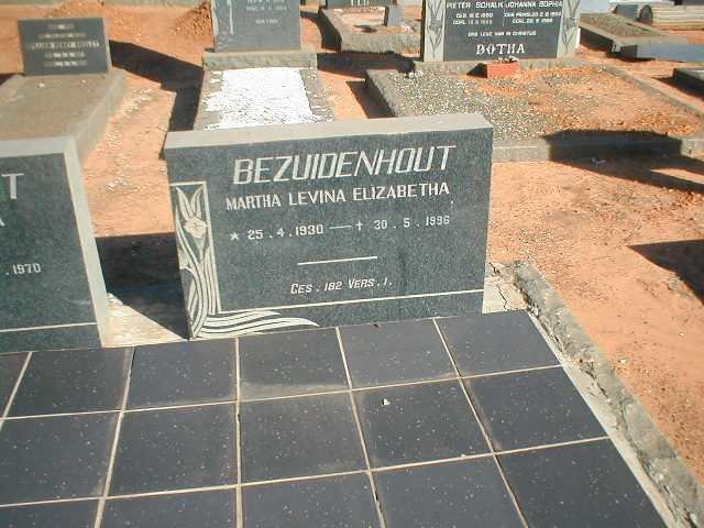 BEZUIDENHOUT Martha Levina Elizabetha 1930-1996