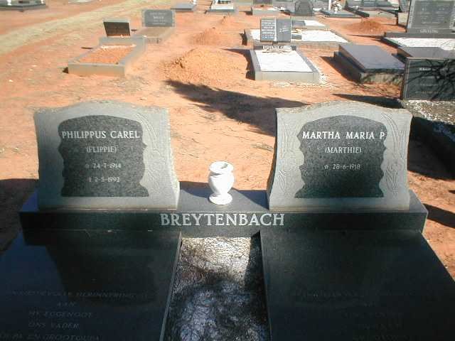 BREYTENBACH Philippus Carel 1914-1992 &amp; Martha Maria P. 1918-