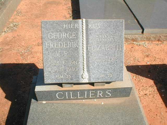 CILLIERS George Frederik V.R. 1911-1980 &amp; Anna Elizabeth 1918-