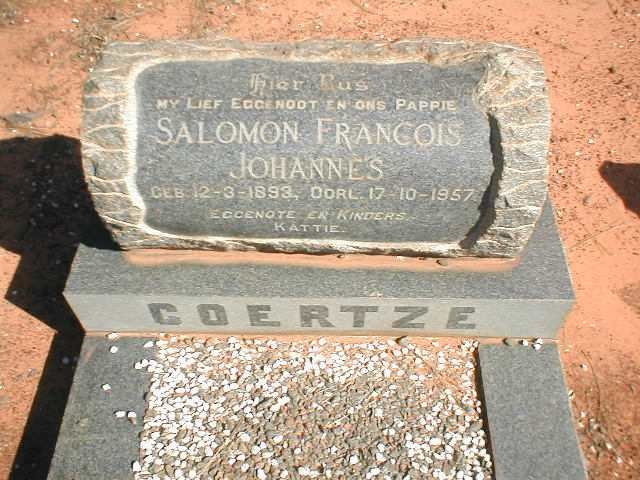COERTZE Salomon Francois Johannes 1893-1957