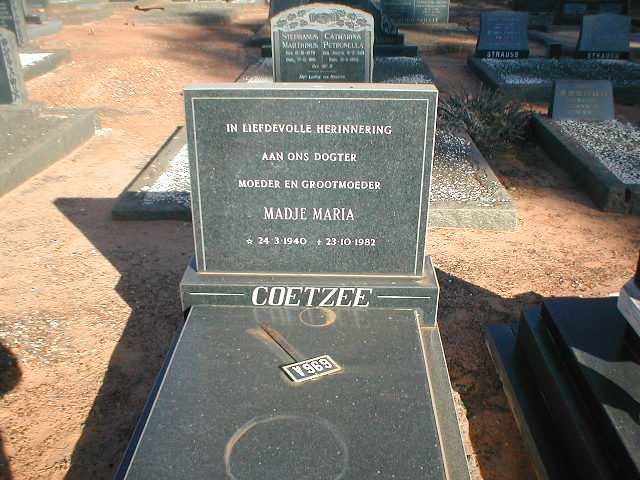 COETZEE Madje Maria 1940-1982