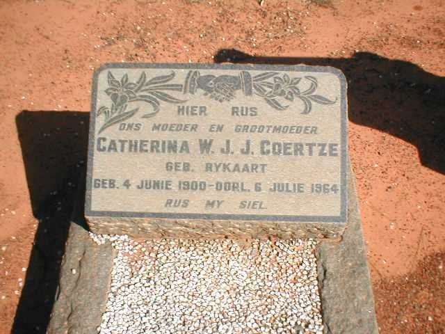COERTZE Catherina W.J.J. nee RYKAART 1900-1964