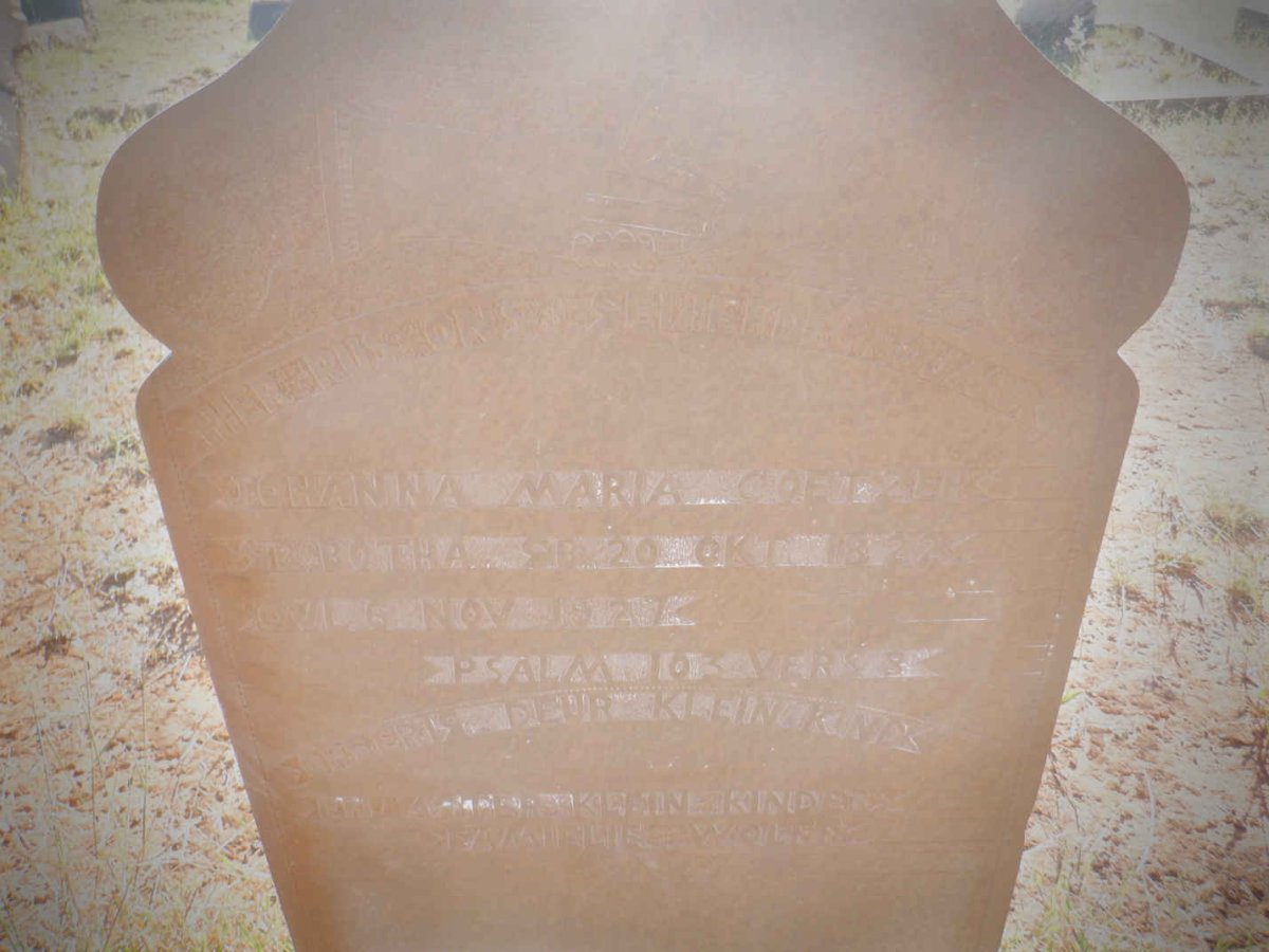 COETZER Johanna Maria nee BOTHA 1822-1927