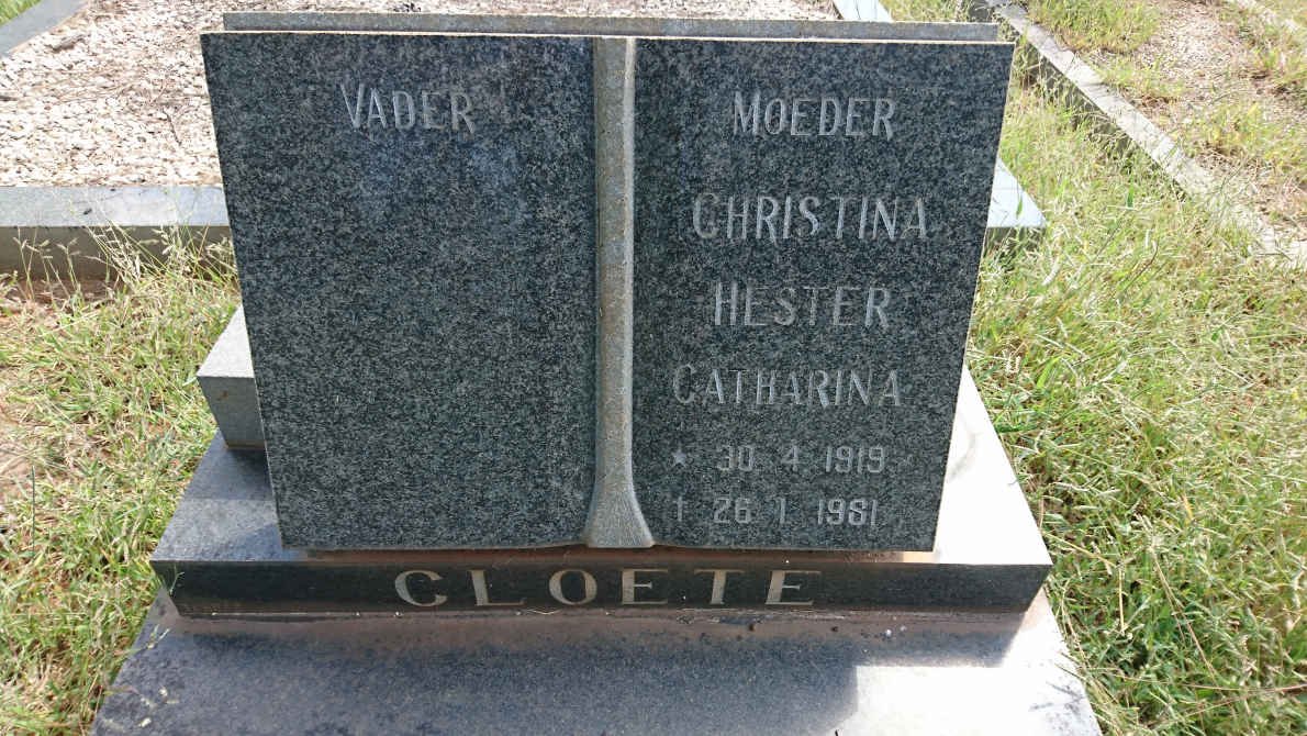 CLOETE Christina Hester Catharina 1919-1981
