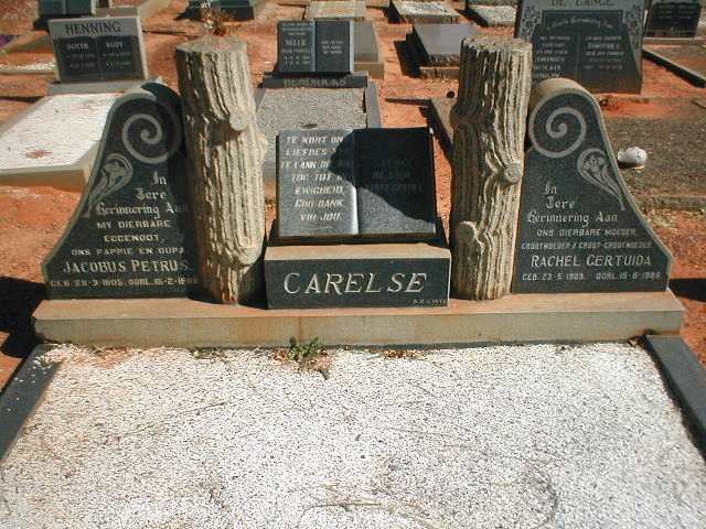 CARELSE Jacobus Petrus 1905-1968 &amp; Rachel Gertuida 1909-1986