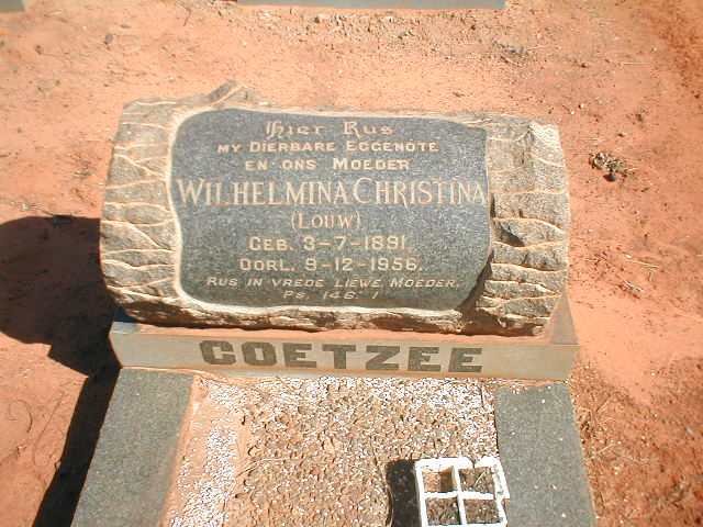 COETZEE Wilhelmina Christina geb. LOUW 1891-1956