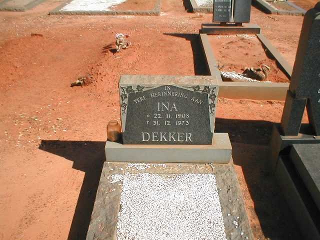 DEKKER Ina 1908-1973