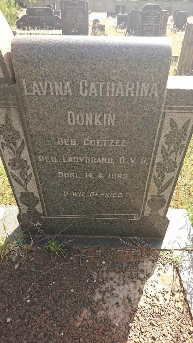 DONKIN Lavina Catharina nee COETZEE -1969