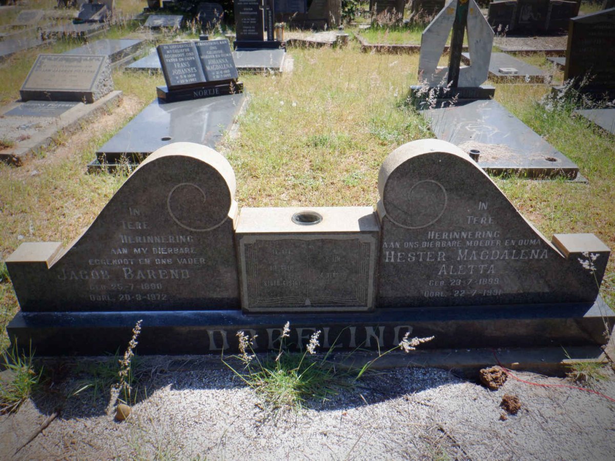 DORFLING Jacob Barend 1890-1972 &amp; Hester Magdalena Aletta 1899-1991