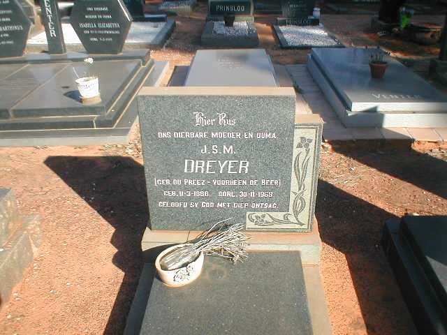 DREYER J.S.M. voorheen DE BEER nee DU PREEZ 1886-1968